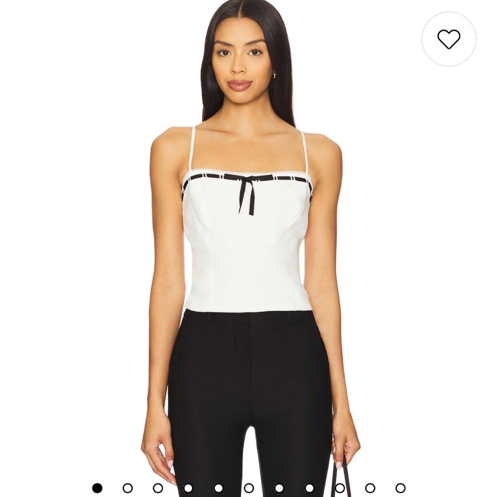 House of Harlow 1960 Revolve Bow Satin Crop Top Blouse